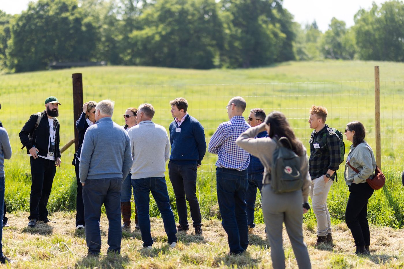 Clients and partners walking our Cobham site