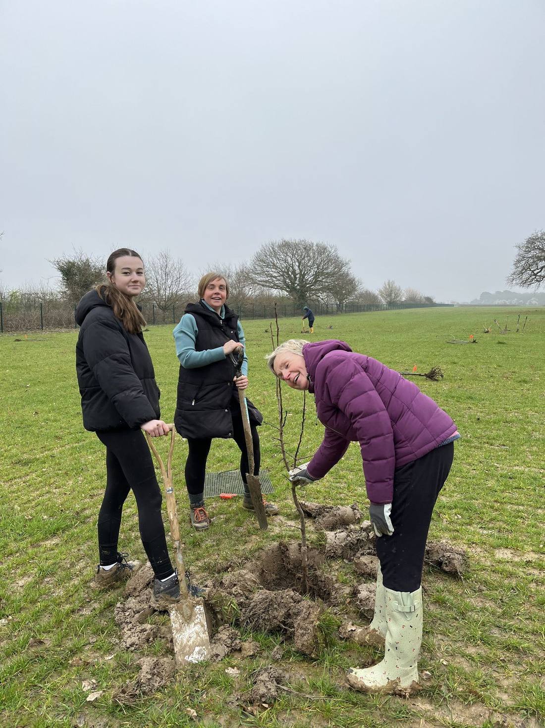 Volunteers planting the orchard at our Stubbington site